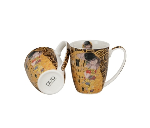 Kubki na prezent porcelana zestaw 2 szt kubek Kiss Klimt