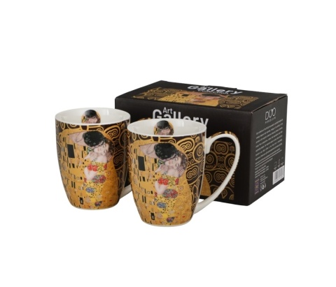 Kubki na prezent porcelana zestaw 2 szt kubek Kiss Klimt