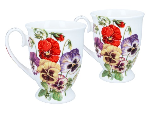 Kubki na prezent w sercu Lozano Carmani zestaw 2szt bratki