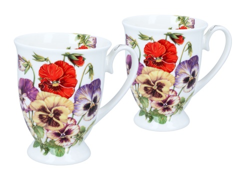 Kubki na prezent w sercu Lozano Carmani zestaw 2szt bratki