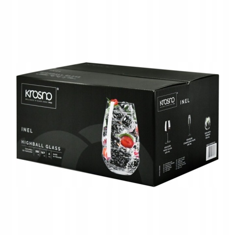 Szklanki Inel Krosno do wody soku napojów wysokie 6 szt