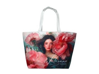 Torba Lozano Carmani na ramię sklepowa duża na zakupy kwiat