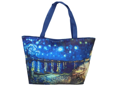 Torba Carmani na ramię sklepowa duża Gogh gwiazdy noc