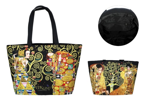 Torba sklepowa duża Carmani Klimt Pocałunek Adela siatka