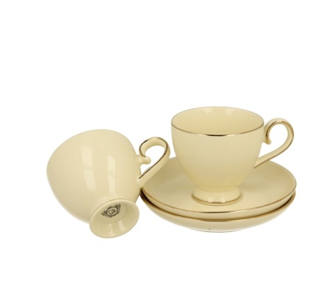 Filiżanki do espresso Victoria na prezent ecru zestaw 2szt