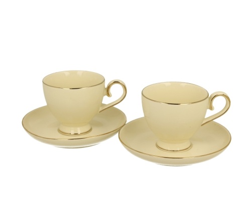 Filiżanki do espresso Victoria na prezent ecru zestaw 2szt