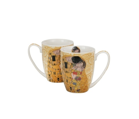Kubki w pudełku porcelana zestaw 2 szt kubek Kiss Klimt ecru