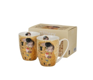 Kubki w pudełku porcelana zestaw 2 szt kubek Kiss Klimt ecru