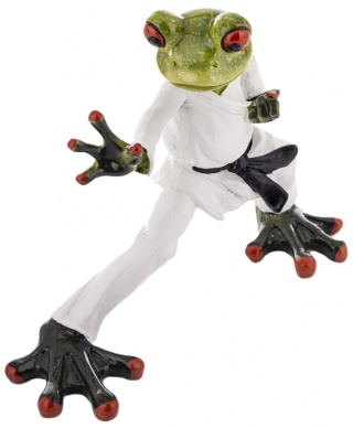 Żaba karateka figurka na biurko dekoracja na urodziny żabka