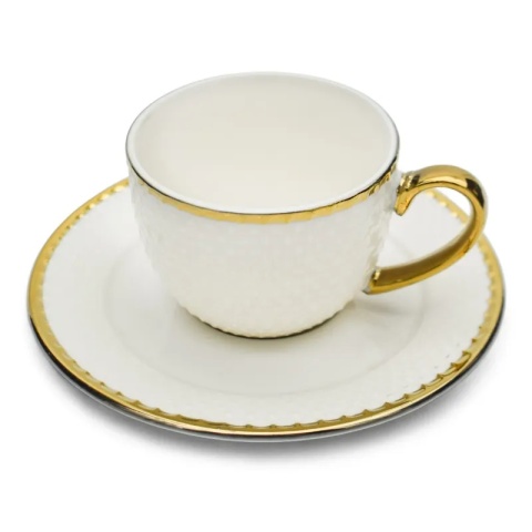 Filiżanki do kawy espresso złote bella fiore 6szt porcelana