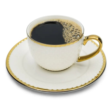 Filiżanki do kawy espresso złote bella fiore 6szt porcelana
