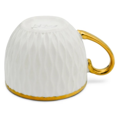 Filiżanki komplet kawowy złote bella fiore 2szt porcelana