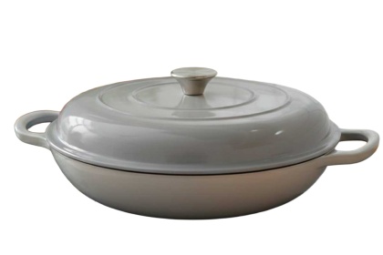 Garnek emaliowany niski żeliwny pokrywka 3l indukcja szary