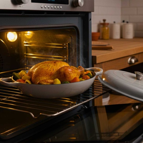 Garnek emaliowany niski żeliwny pokrywka 3l indukcja szary