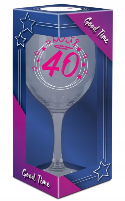 Kieliszek do wina prezent na 40 urodziny dla kobiety 580 ml