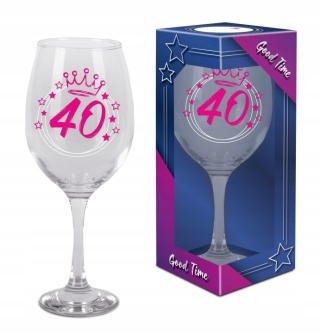 Kieliszek do wina prezent na 40 urodziny dla kobiety 580 ml