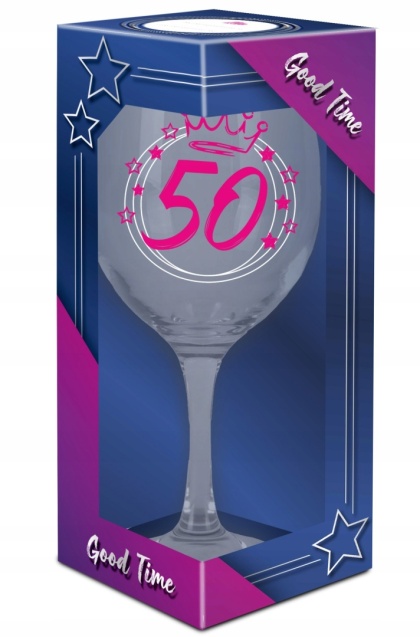 Kieliszek na prezent 50 urodziny dla kobiety do wina 580 ml