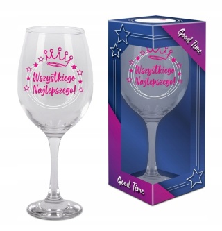 Kieliszek na urodziny do wina wszystkiego najlepszego 580ml