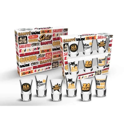 Kieliszki do wódki Shot prezent zestaw 6 szt 35 ml toasty