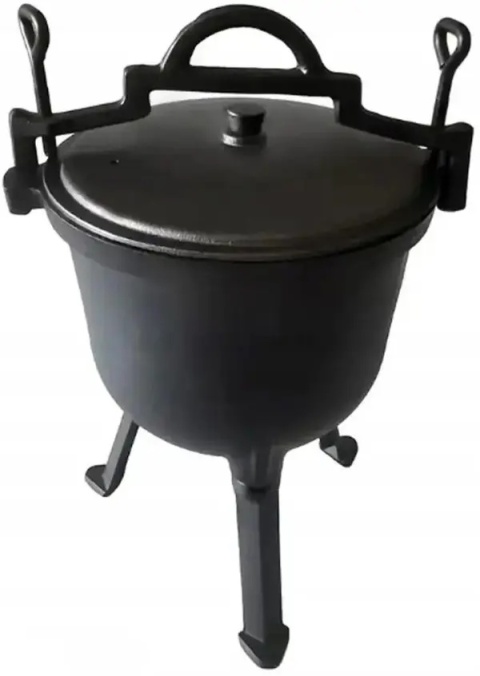 Kociołek żeliwny czarny 8 l na ognisko garnek myśliwski