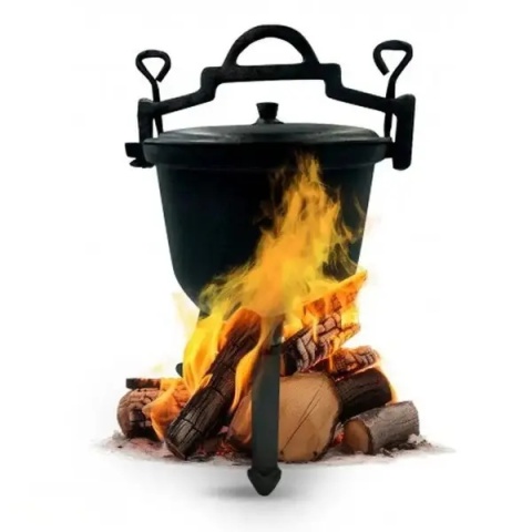 Kociołek żeliwny czarny 8 l na ognisko garnek myśliwski