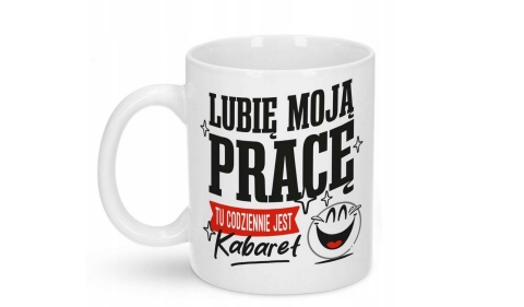 Kubek ceramika na prezent w pudełku do kawy lubię moją pracę