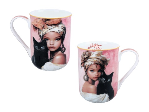 Kubek ze spodkiem porcelana do kawy Carmani Bonilla kot