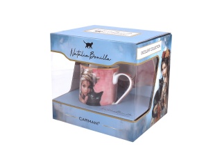 Kubek ze spodkiem porcelana do kawy Carmani Bonilla kot