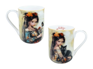 Kubek Carmani ze spodkiem porcelana do kawy Bonilla kot