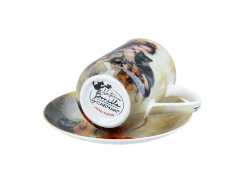 Kubek Carmani ze spodkiem porcelana do kawy Bonilla kot