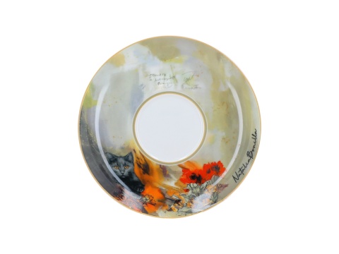 Kubek Carmani ze spodkiem porcelana do kawy Bonilla kot