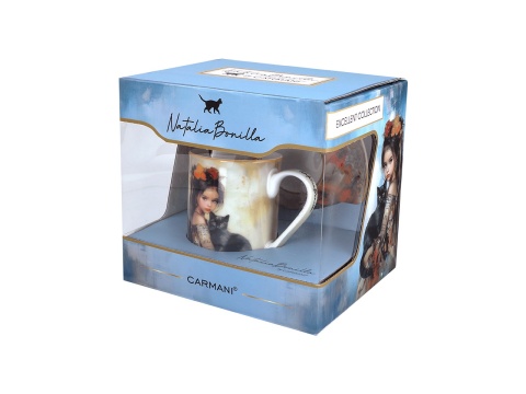 Kubek Carmani ze spodkiem porcelana do kawy Bonilla kot