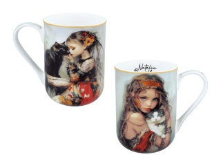 Kubek spodek Carmani porcelana do kawy Bonilla kot Clara