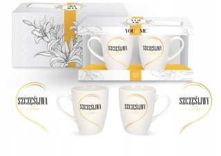 Kubki prezent na ślub rocznicę kubek 2 szt szczęśliwa z nim
