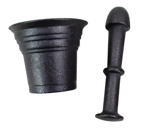 Moździerz żeliwny dzwon do ziół przypraw ręczny tłuczek