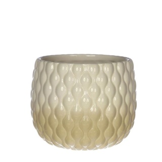 Osłonka ceramiczna doniczka Bubbles na kwiaty kremowa beż
