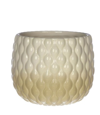 Osłonka doniczka ceramiczna Bubbles na prezent kremowa beż
