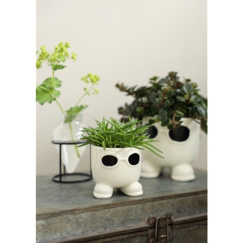 Osłonka doniczka na kwiaty ceramiczna Sunshine krem II gat