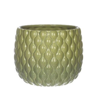 Osłonka doniczka zielona ceramiczna Bubbles na prezent