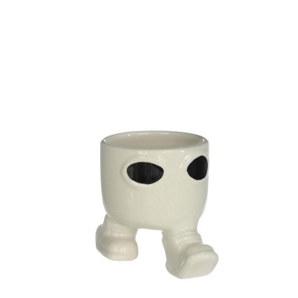 Osłonka na kwiaty mała ceramiczna doniczka Sunshine kremowa