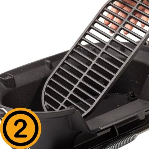 Grill węglowy z rusztem żeliwnym turystyczny ogrodowy hibachi 43x23cm