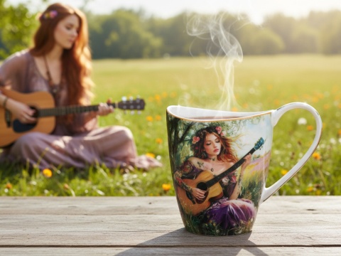 Kubek Carmani Lozano porcelana do herbaty dla muzyka gitara
