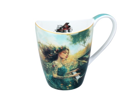 Kubek Carmani Lozano porcelana do herbaty music fortepian