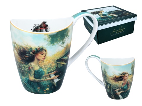Kubek Carmani Lozano porcelana do herbaty music fortepian