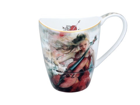 Kubek do herbaty Carmani Lozano porcelana music wiolonczela
