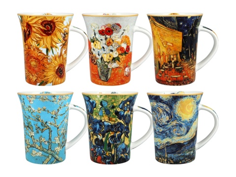 Kubki van Gogh Słoneczniki Carmani kpl 6 szt na prezent