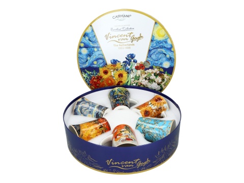 Kubki van Gogh Słoneczniki Carmani kpl 6 szt na prezent