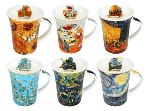 Kubki van Gogh Słoneczniki Carmani kpl 6 szt na prezent