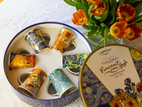 Kubki van Gogh Słoneczniki Carmani kpl 6 szt na prezent