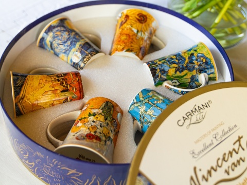 Kubki van Gogh Słoneczniki Carmani kpl 6 szt na prezent